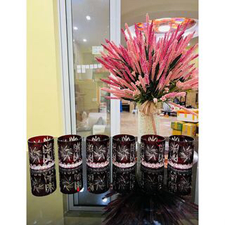 Bộ 6 Cốc Pha Lê Ruby Marika 280ml sang xịn - Made in Poland
