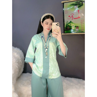 Đồ lam đi chùa #bà ba lai vải gấm# quần áo nữ