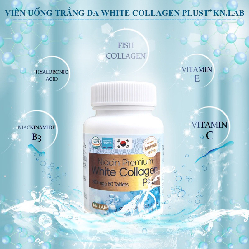 VIÊN UỐNG TRẮNG DA GIẢM NÁM WHITE COLLAGEN PLUS+ KN.LAB