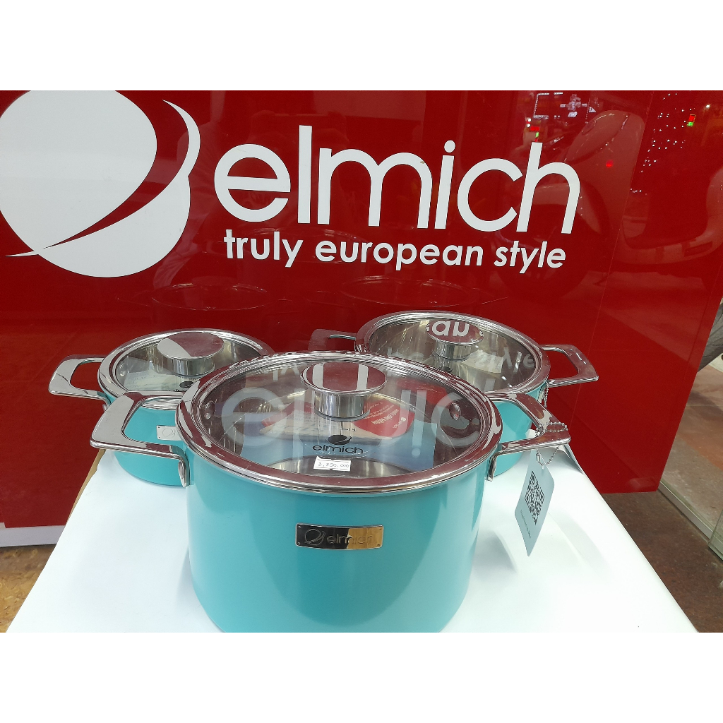 Bộ nồi Inox liền khối Elmich Hera EL-8130 size 16,20,22cm tặng kèm xửng