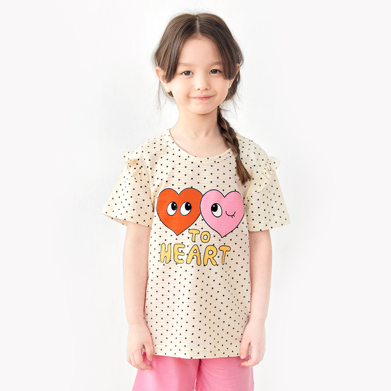 Đồ bộ quần áo thun cotton dành cho bé trai, bé gái mặc nhà mùa hè Unifriend Hàn Quốc U2023-30. Size đại 5, 6, 8, 10 tuổi