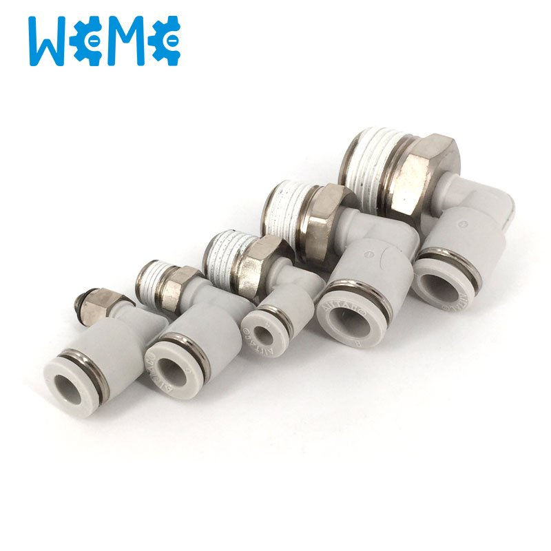 Cút nối góc PL Inox màu trắng loại tốt ren ngoài khí nén, phun sương giá sỉ