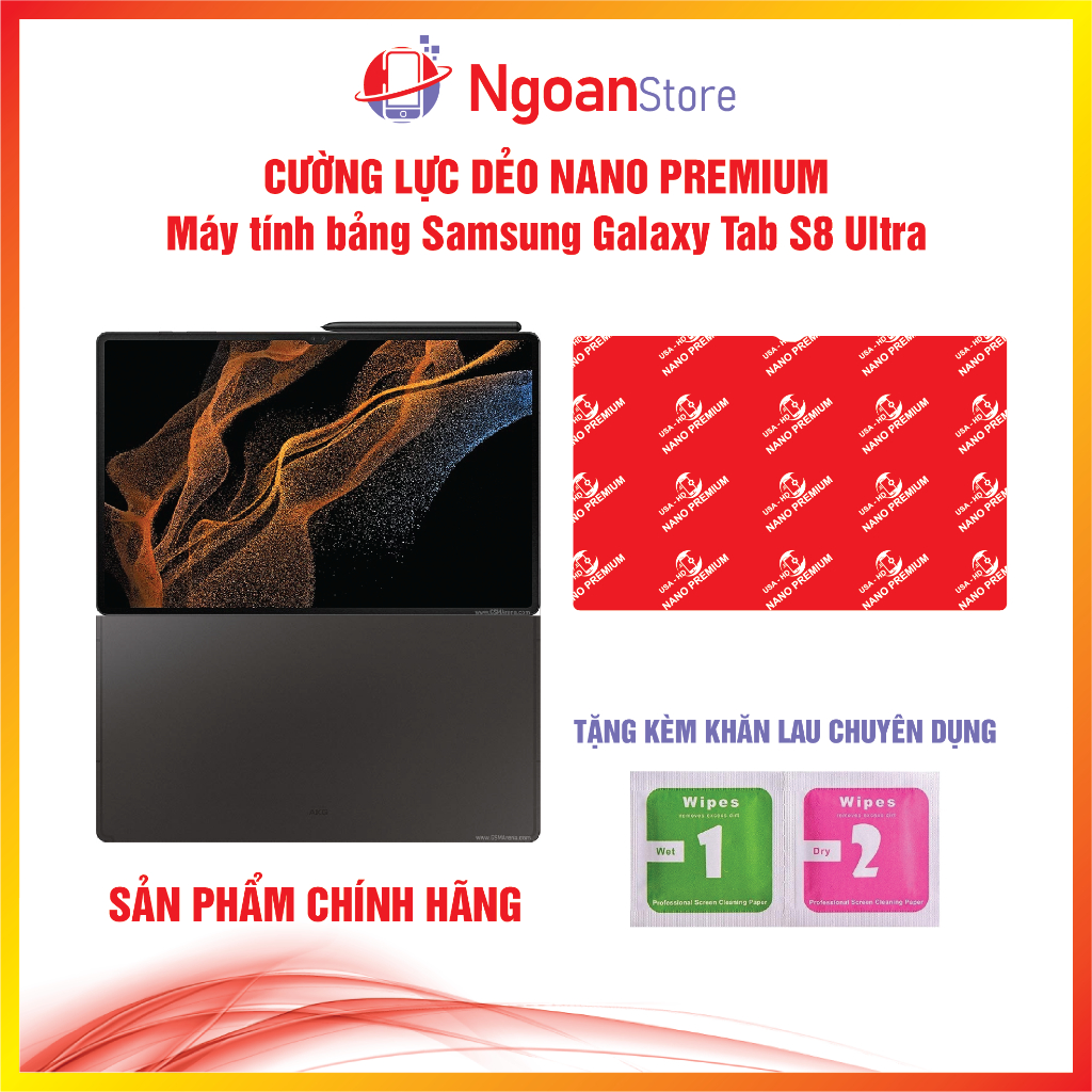 Cường lực dẻo Nano Premium cho Máy tính bảng Samsung Galaxy Tab S8 Ultra - Ngoan Store
