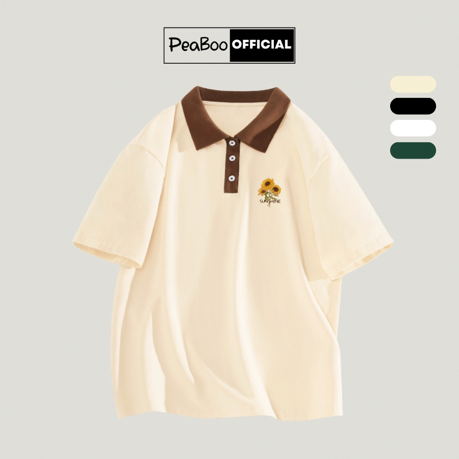 Áo Phông Polo Unisex PEABOO Mã PL Joyful Local Brand Form Rộng Cổ Đẹp Chất Cotton Nam Nữ | BigBuy360 - bigbuy360.vn