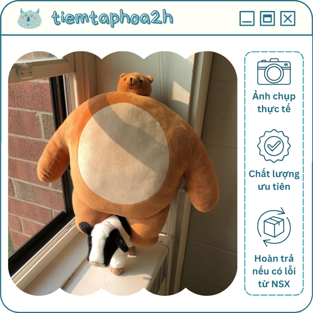 (NHIỀU SIZE - CÓ ẢNH THẬT) Gấu bông Tiny Head đầu nhỏ người to độc lạ