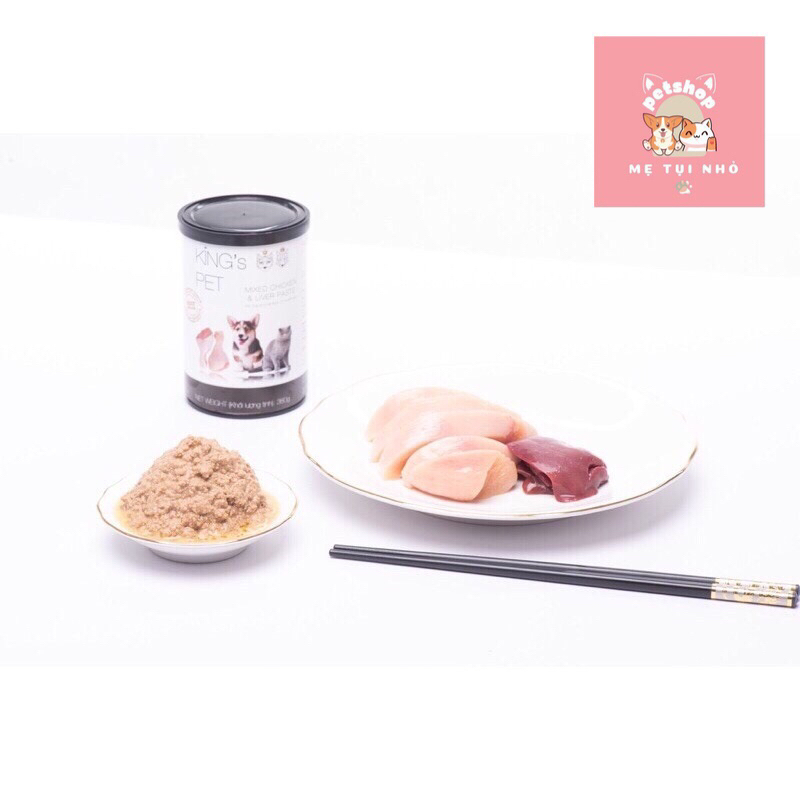 Pate Lon King's Pet Gà & Cá Cho Chó Mèo 380gr