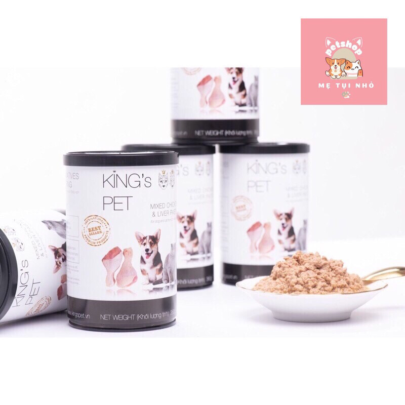 Pate Lon King's Pet Gà & Cá Cho Chó Mèo 380gr