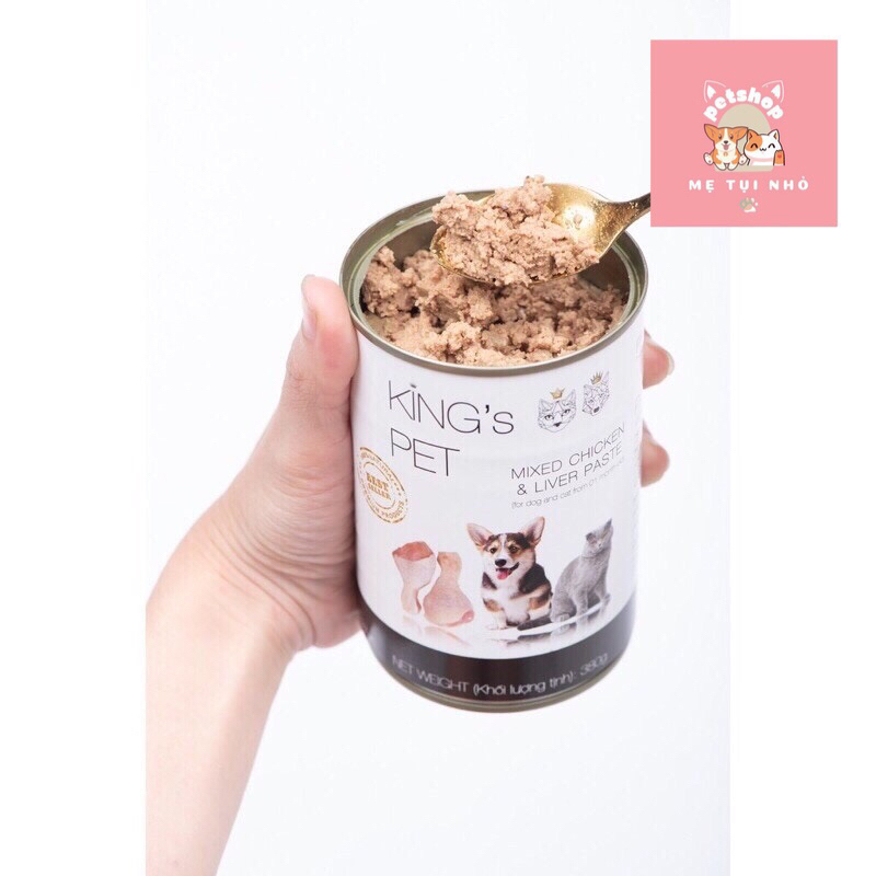 Pate Lon King's Pet Gà & Cá Cho Chó Mèo 380gr