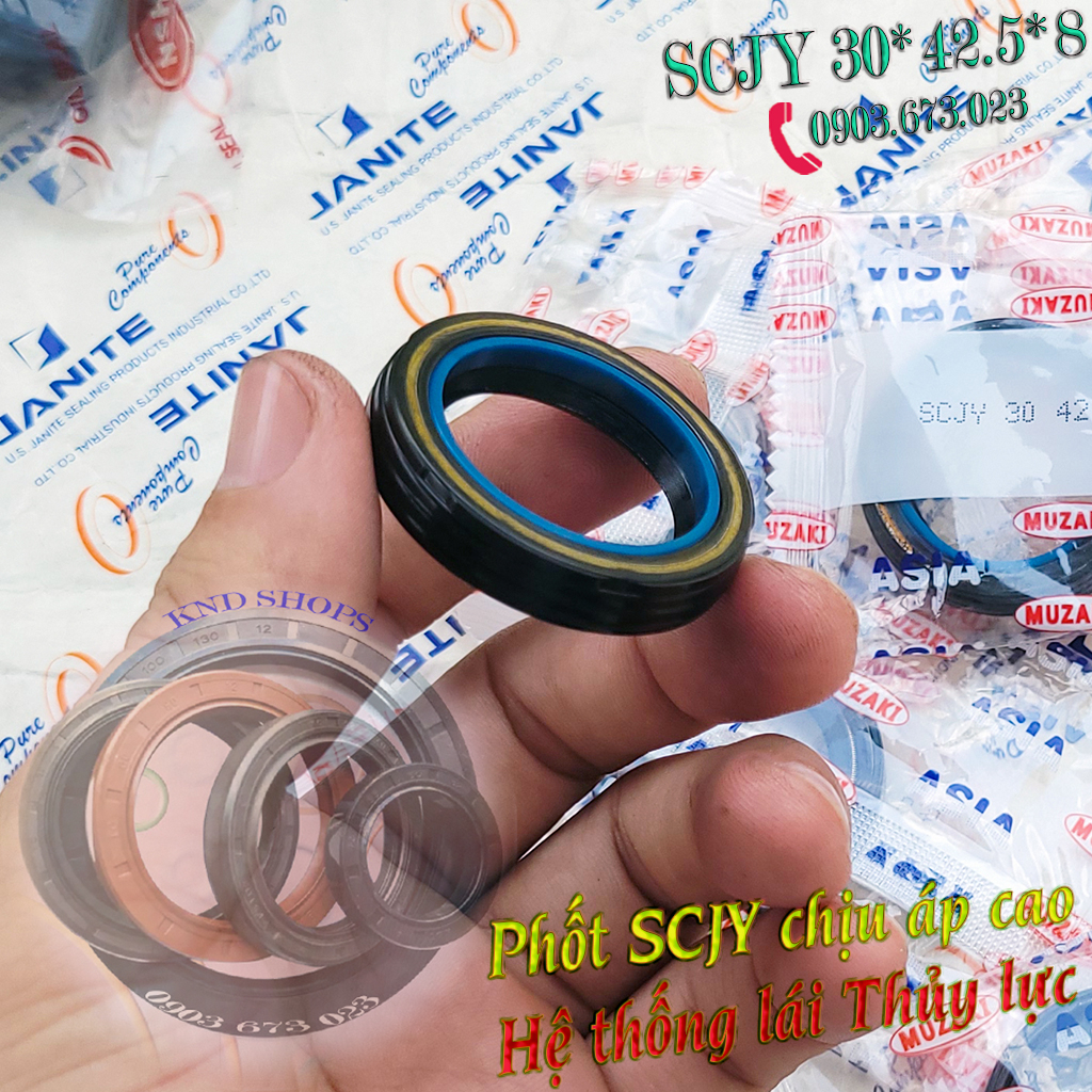 Phốt tay lái (bót lái) chịu áp cao Muzaki SCJY 30*42.5*8 cho hệ thống lái trợ lực Ô tô, Tàu thủy, Máy cày,...