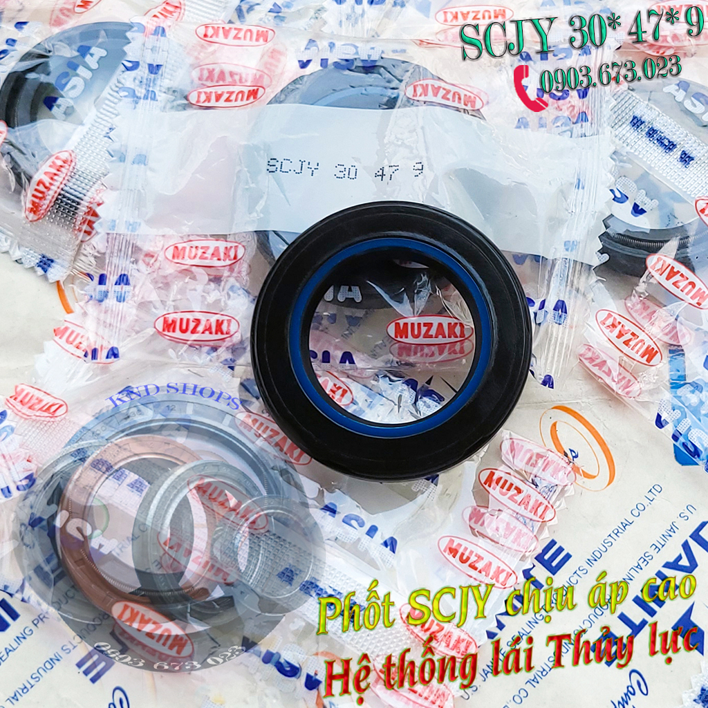 Phốt tay lái (bót lái) chịu áp cao Muzaki SCJY 30*47*9 cho hệ thống lái trợ lực Ô tô, Tàu thủy, Máy cày,...