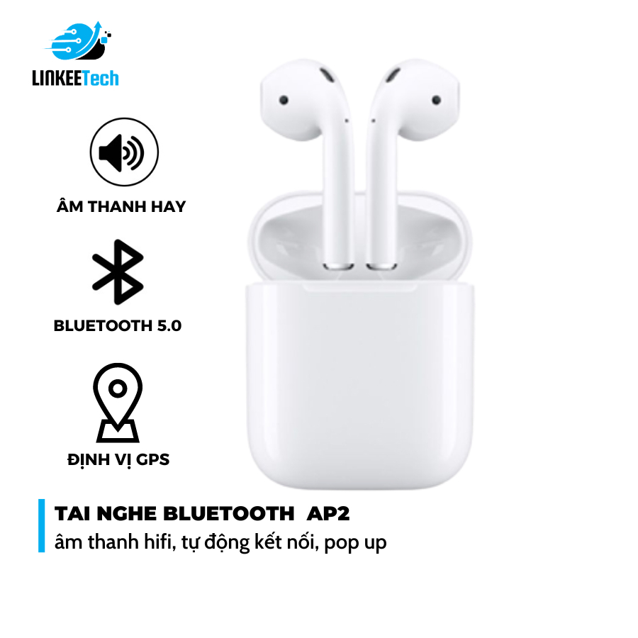 Tai nghe bluetooth Không dây AP2 dung lượng pin 400mAh, định vị, đổi, chạm cảm ứng - LC DESIGN