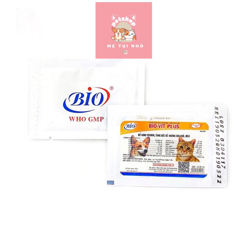 Bột Bổ Sung Vitamin, Tăng Đề Kháng Cho Chó Mèo Bio-Vit 5g