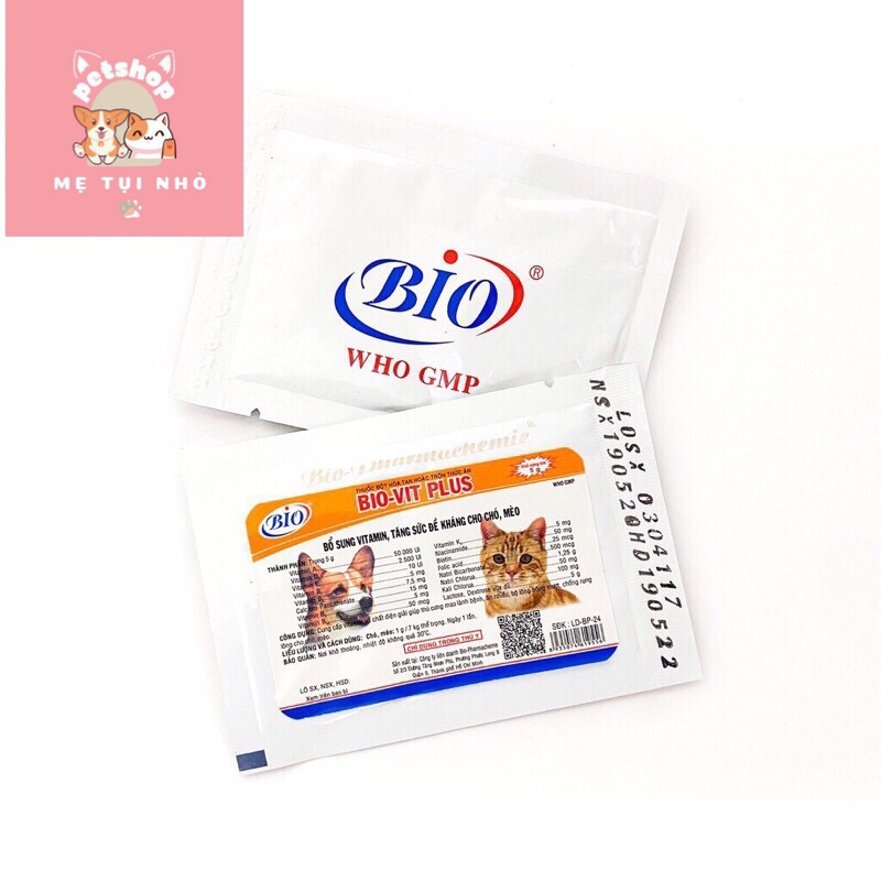 Bột Bổ Sung Vitamin, Tăng Đề Kháng Cho Chó Mèo Bio-Vit 5g