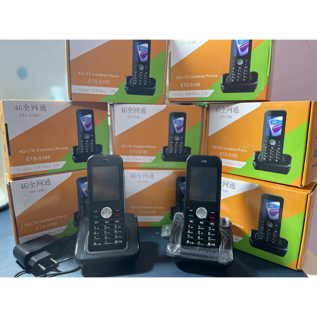 Điện Thoại Bàn Không Dây ETS5188 Lắp Sim GPhone, HomePhone, Viettel, Mobifone, Vinaphone..Máy Cầm Tay Kèm Dock Sạc