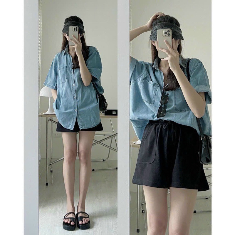 SƠ MI TAY NGẮN HAI MÀU