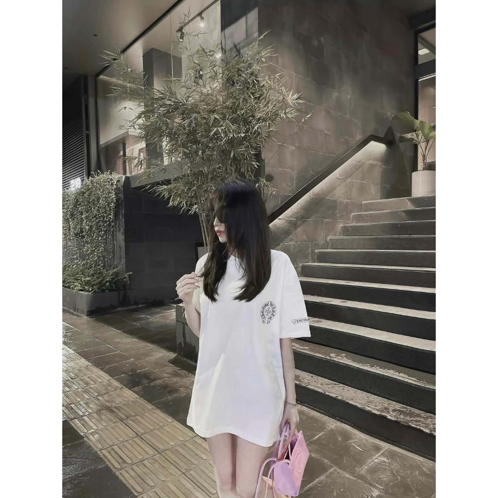 Áo Thun Chrome Hearts Hồng, Áo Phông Nam Nữ Cotton 100% 250gsm Cổ Bo Zip Cao Cấp