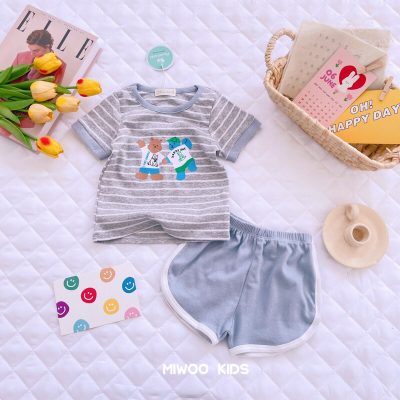 Bộ miwoo kids ngắn tay cho bé trai bé gái ❤️ freeship ❤️ đồ bộ dễ thương cho bé