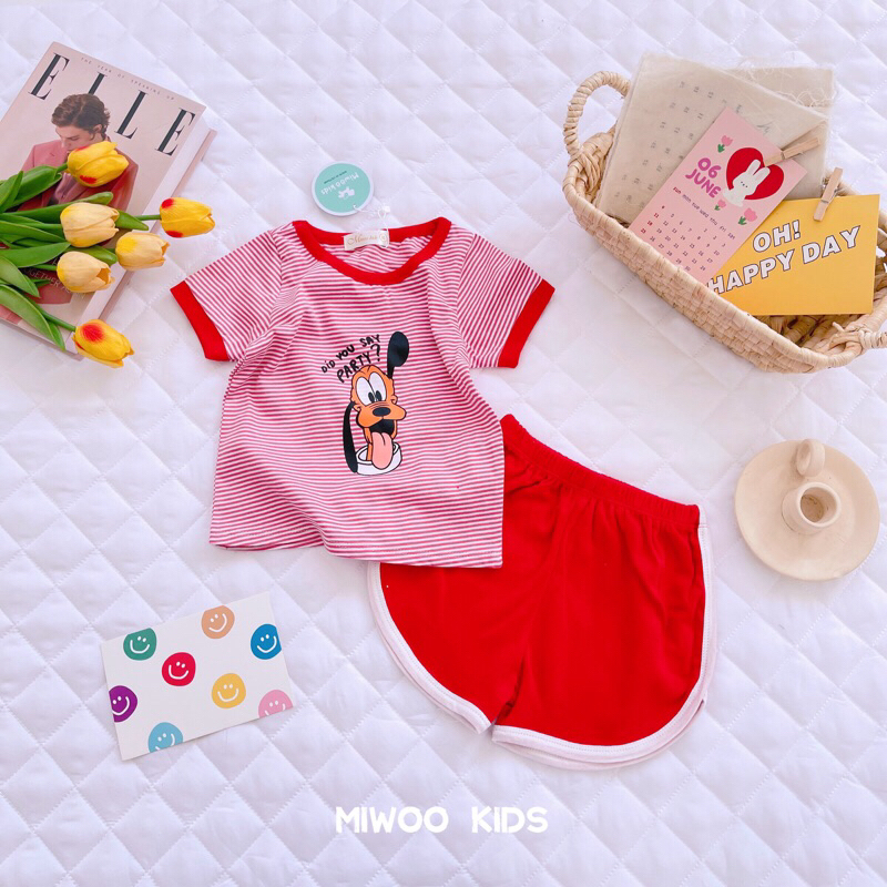 Bộ miwoo kids ngắn tay cho bé trai bé gái ❤️ freeship ❤️ đồ bộ dễ thương cho bé