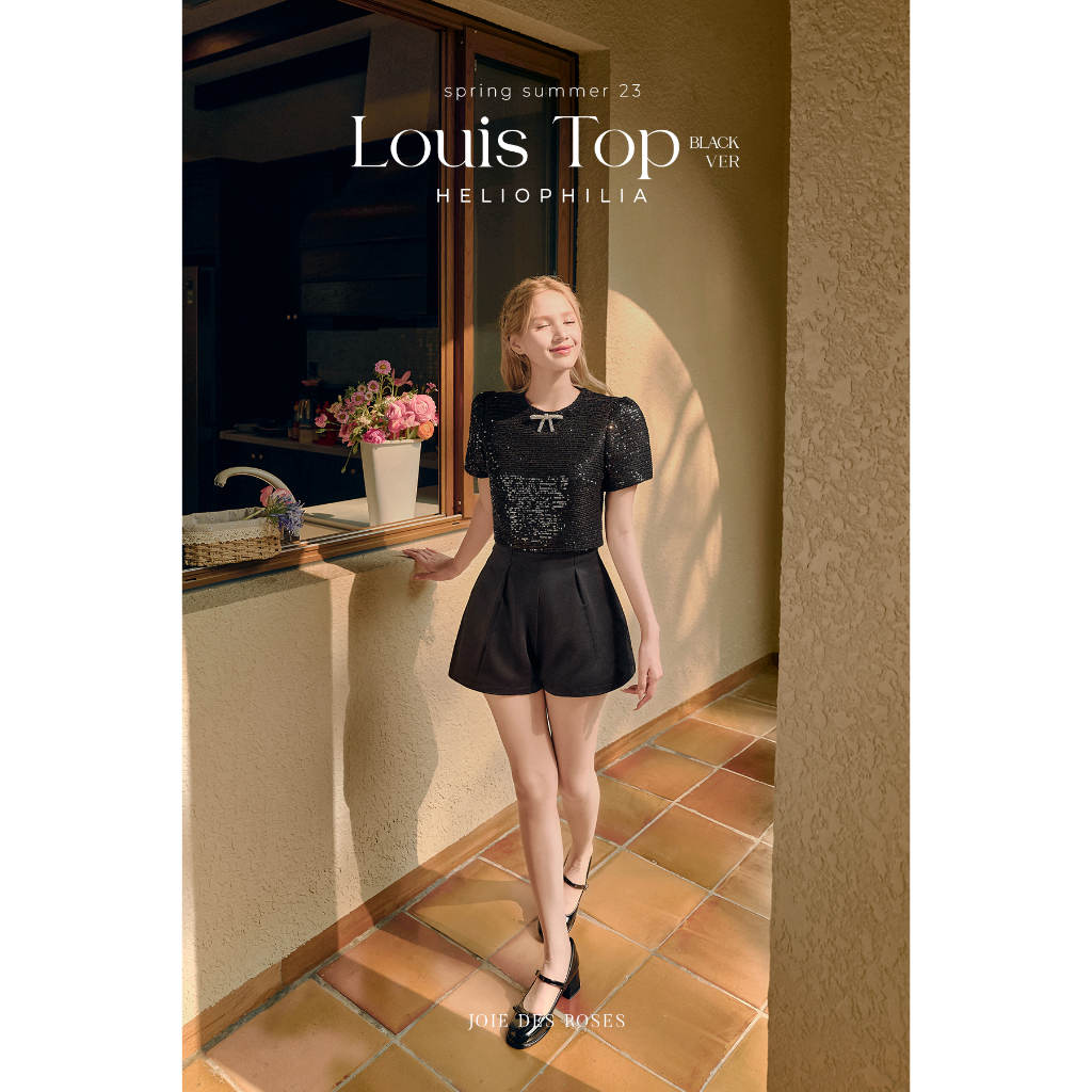 JOIE DES ROSES - Áo kiểu croptop lấp lánh Louis Top