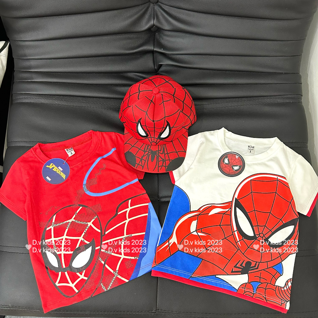 Đồ bộ bé trai , sét 3ct bộ quần áo siêu nhân nhện cotton tặng kèm mũ siêu ngầu cho bé trai