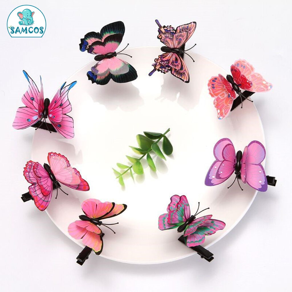 Kẹp tóc hình cánh bướm dễ thương, nhiều màu thời trang Hàn Quốc cho bé SamCos