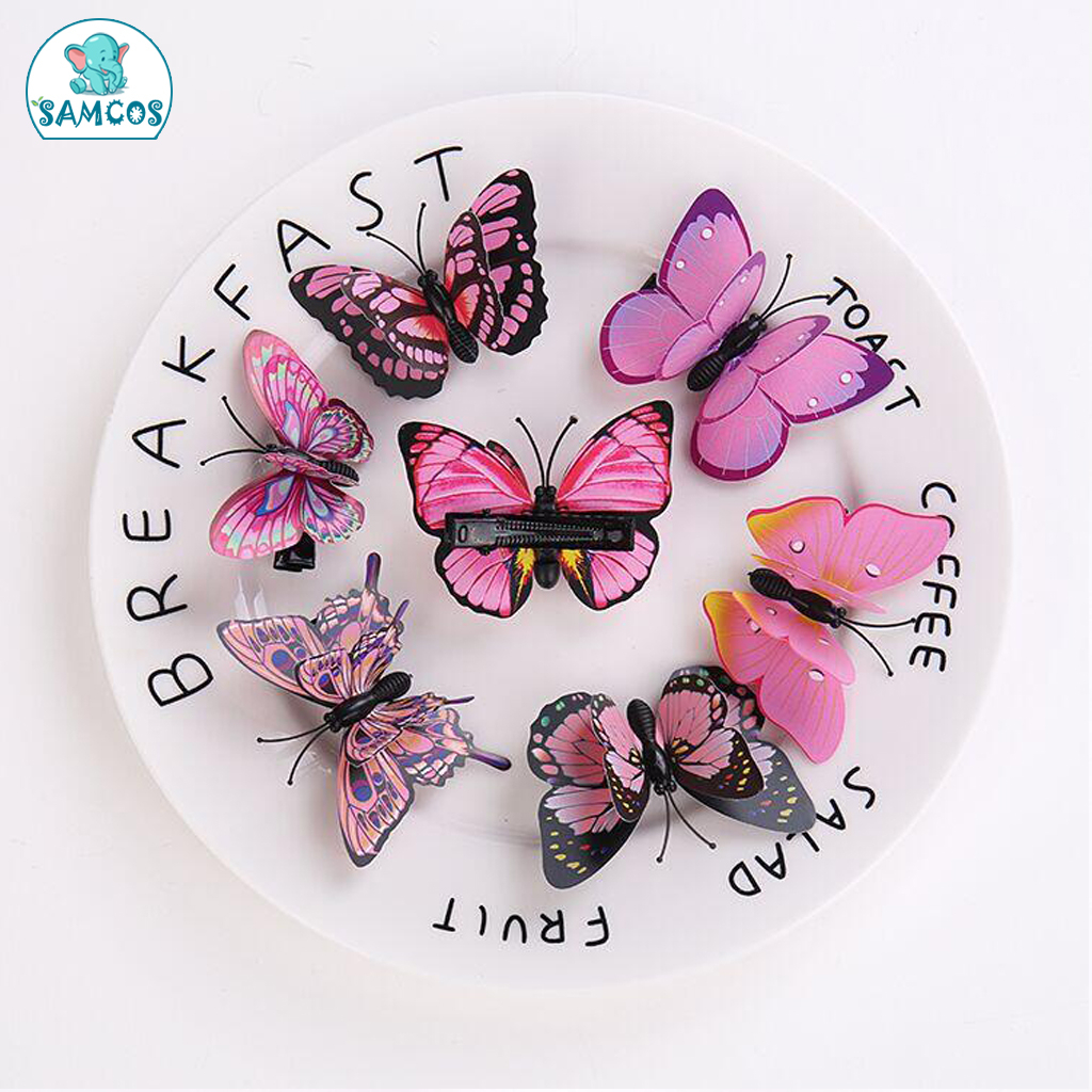 Kẹp tóc hình cánh bướm dễ thương, nhiều màu thời trang Hàn Quốc cho bé SamCos