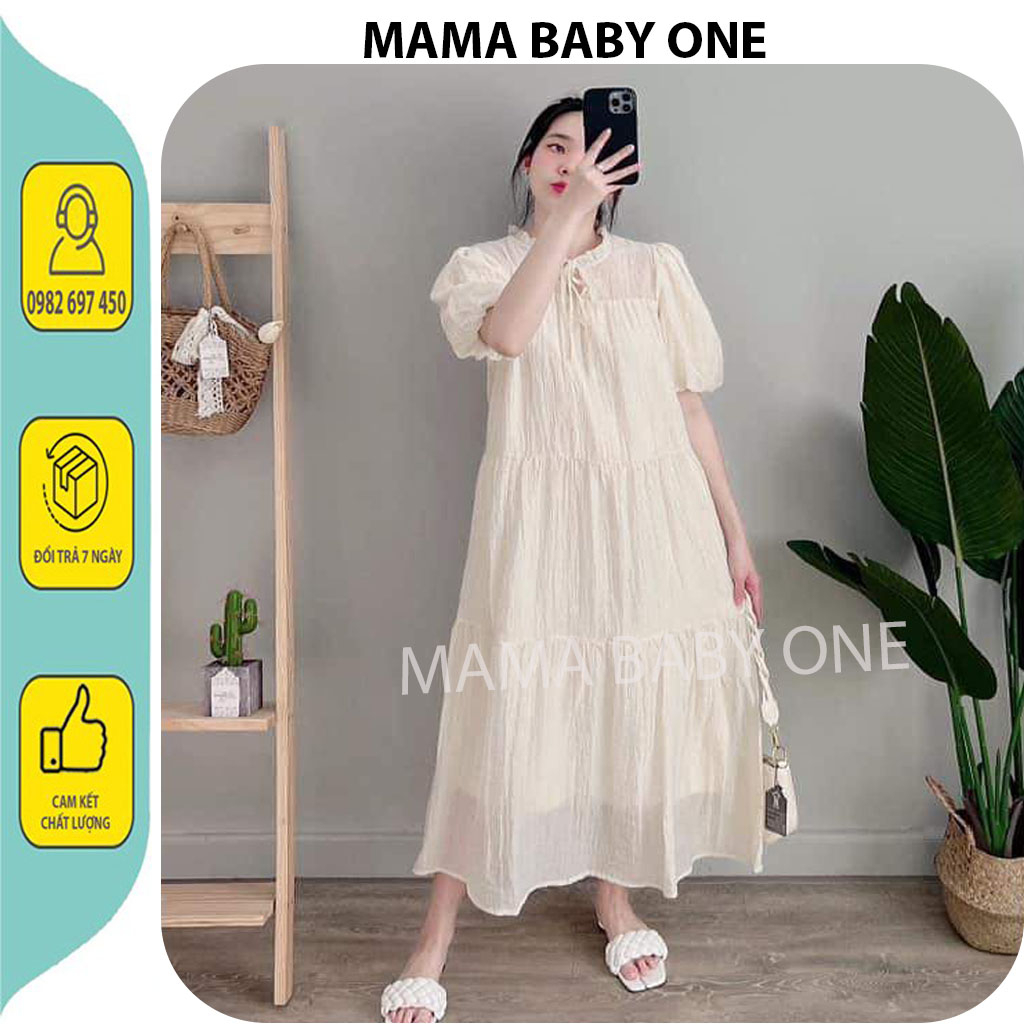 ĐẦM VÁY BẦU CÔNG SỞ MÙA HÈ DÁNG SUÔNG MAXI CHẤT VOAN TƠ 2 LỚP ĐẸP - ĐẦM BẦU XINH HÀNG THIẾT KẾ FREESIZE