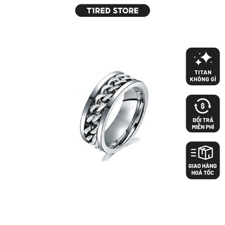 Nhẫn thép titan đeo tay xoay được thời trang cho nam nữ - t1red store