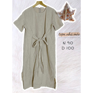 [2hand] Đầm linen Hàn (lỗi bung chỉ nách) sale 70k