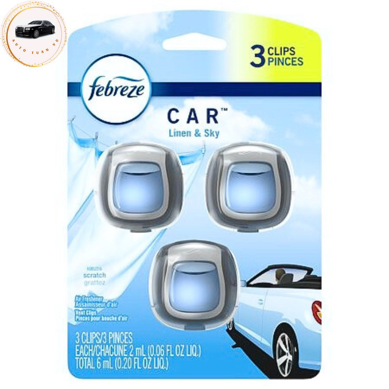 Nước hoa ô tô nhập Mỹ cao cấp Febreze sky mùi hương thơm dịu, tươi mát