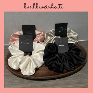 Scrunchies lụa satin chun buộc tóc cao cấp