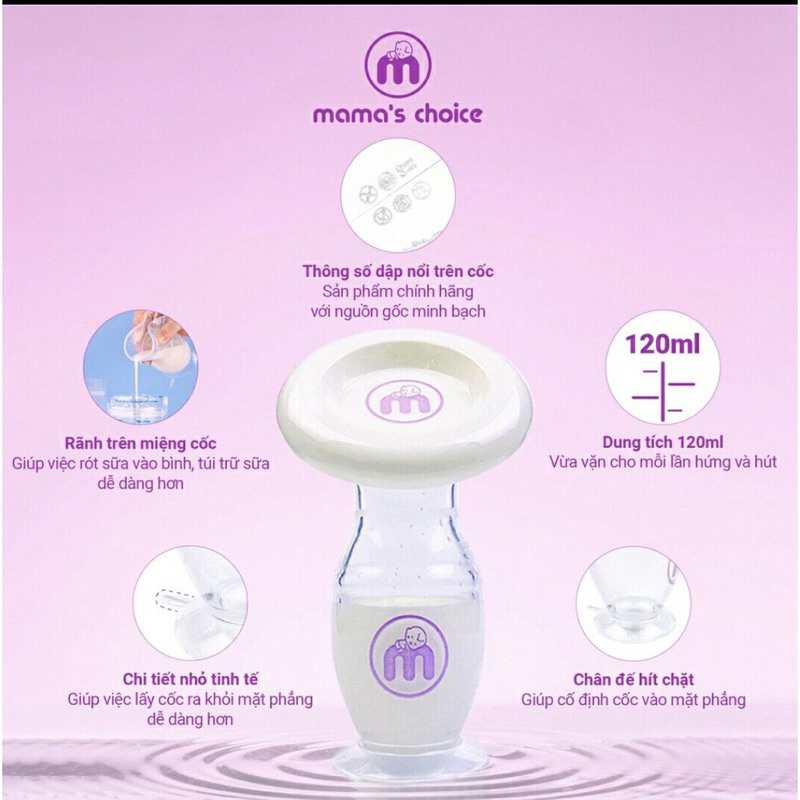 Cốc hứng sữa Mama's Choice  Siêu tiện lợi cho mẹ hút sữa, hứng sữa - Sử dụng thay Máy hút sữa