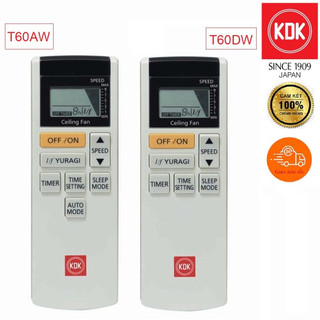 Remote quạt trần 5 cánh kdk t60aw - t60dw - hàng chính hãng - linh kiện quạt kdk - điều khiển từ xa