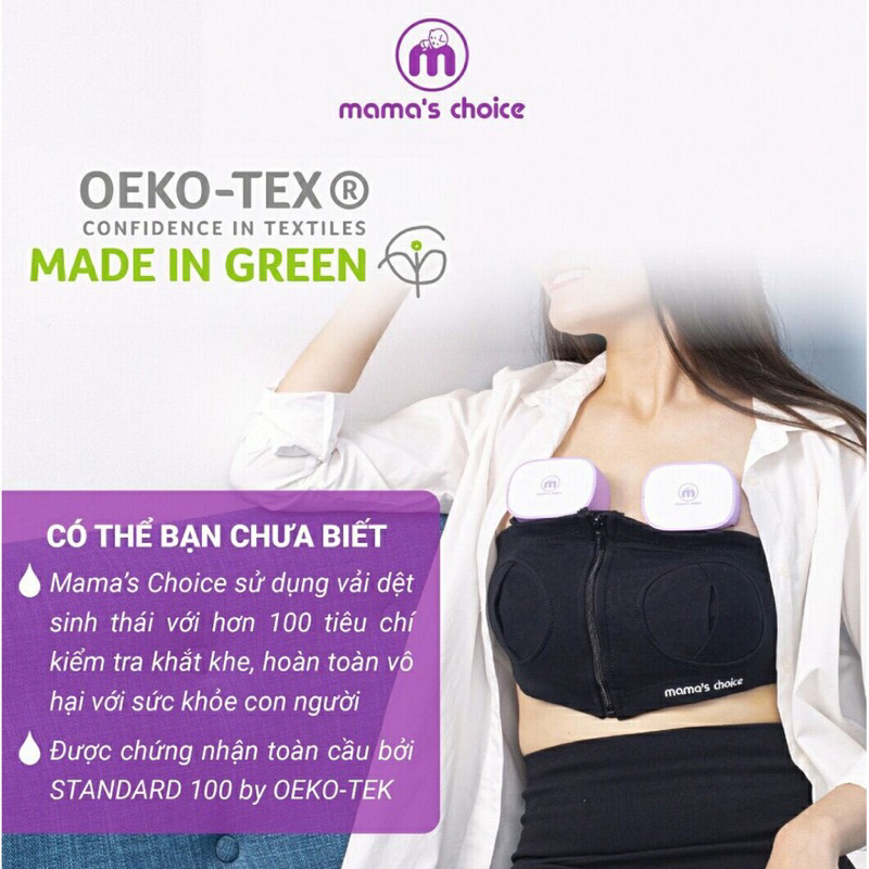 Áo hút sữa rảnh tay có dây Mama's Choice, giúp mẹ vắt sữa dễ dàng, chất liệu thoáng khí, freesize, giữ phễu chắc chắn