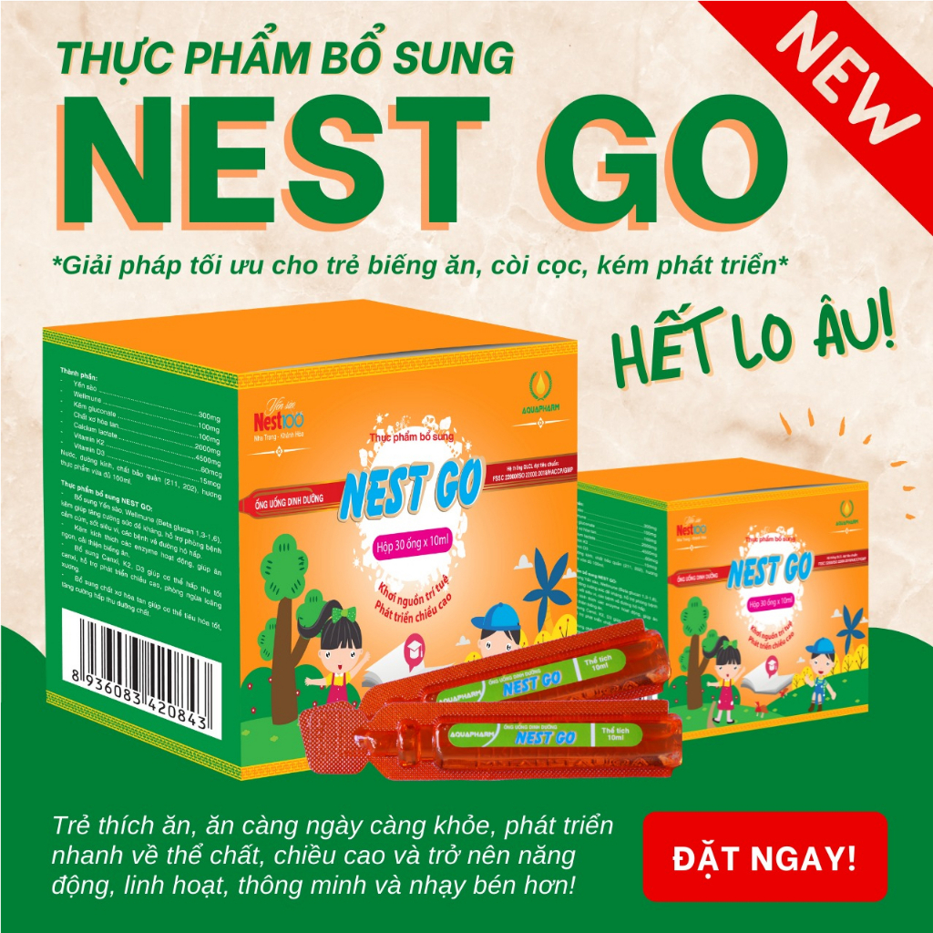Siro Kích Thích Ăn Ngon Nest Go - Bổ Sung Các Vitamin Thiết Yếu Cho Bé, Kích Hoạt Enzyme Tiêu Hóa Giúp Bé Thèm Ăn