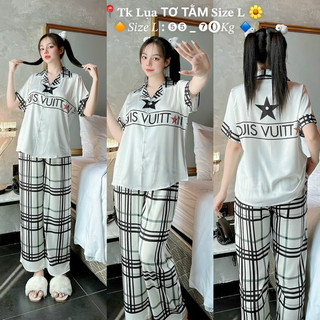 Đồ bộ pijama lụa TK 2CE tay ngắn size L