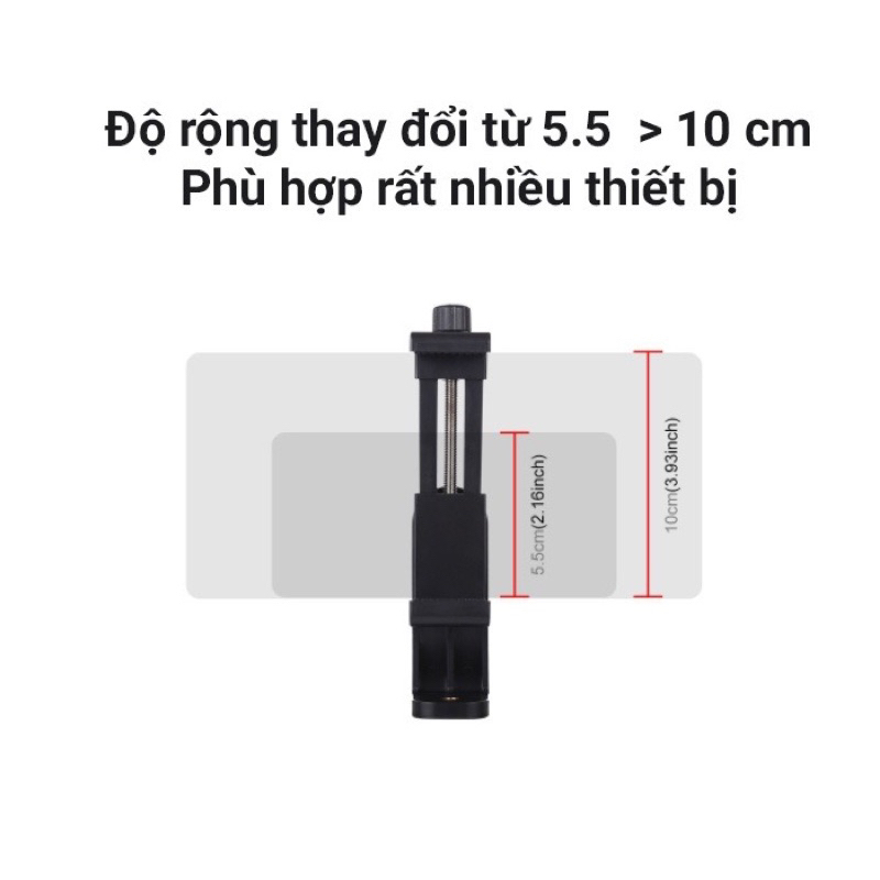 Đầu Kẹp Gắn Điện Thoại Xoay 360 Độ Tripod Đa Năng