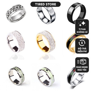 Nhẫn Thép Titan Nam Nữ Unisex Basic Phong Cách Hiphop Tổng Hợp Nhiều Mẫu - T1red Store