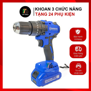 May khoan pin, Máy khoan pin Navara 7005, Động cơ Không chổi than - Kèm bộ phụ kiện 24 chi tiết, Chân Pin thông dụng