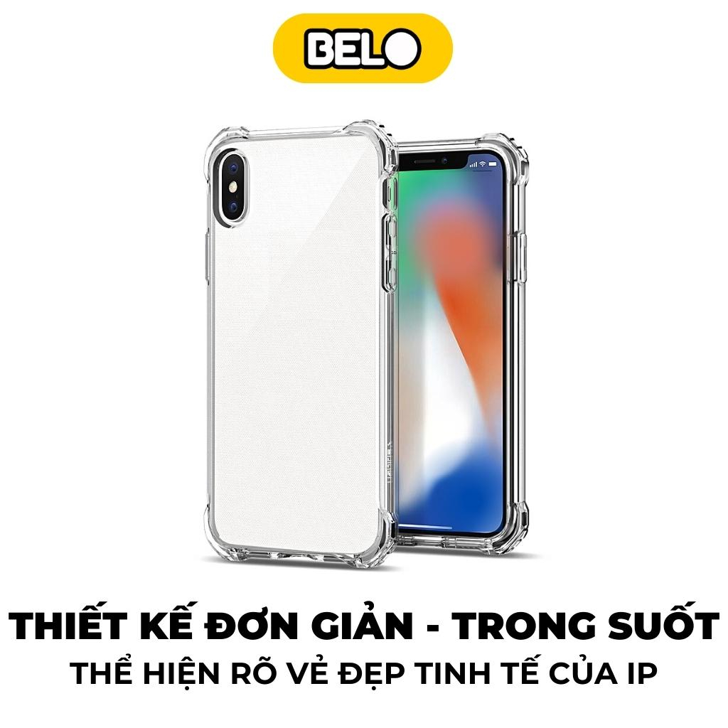 Ốp lưng iphone dẻo trong suốt, chống sốc cho ip 6/7/8/6plus/7plus/8plus/x/xs/xsmax/xr/11/12/13promax/pro – Belo