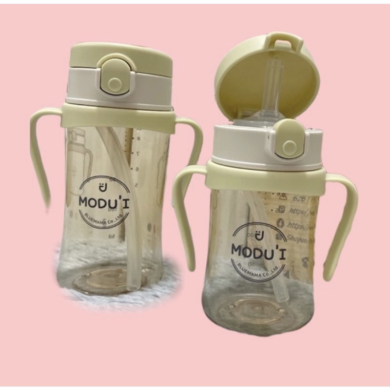 Bình tập hút Bluemama Modui uống nước/ Bình nắp bật One Touch Cap Bluemama Modui 200-260ml cho bé từ 6 tháng