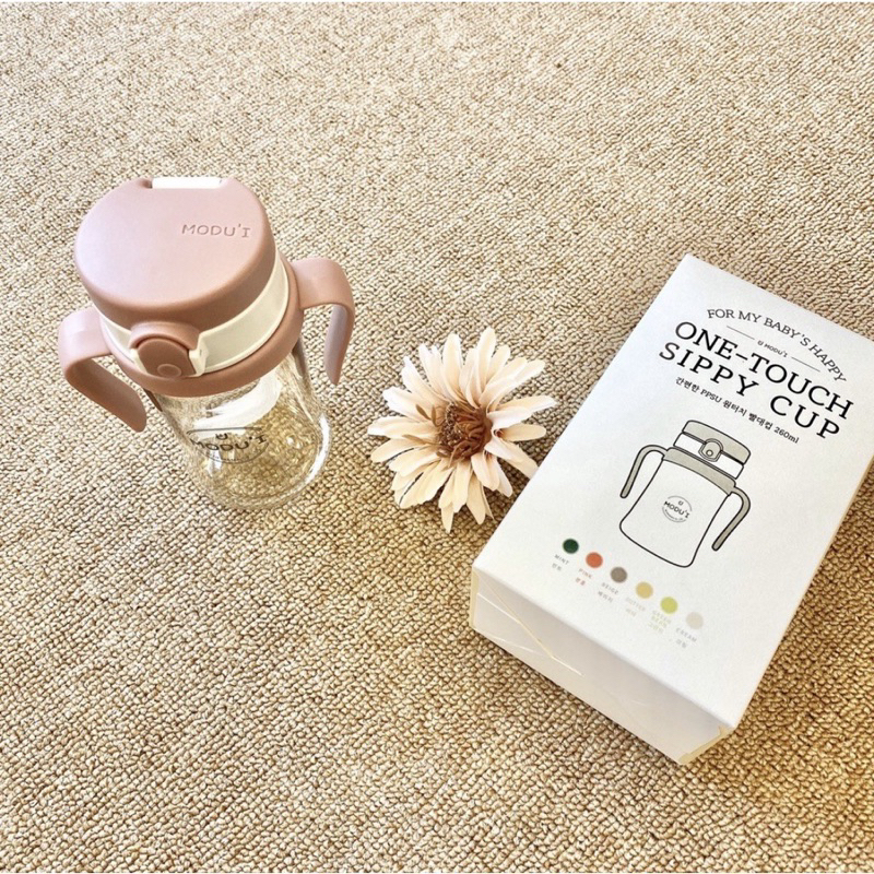 Bình tập hút Bluemama Modui uống nước/ Bình nắp bật One Touch Cap Bluemama Modui 200-260ml cho bé từ 6 tháng