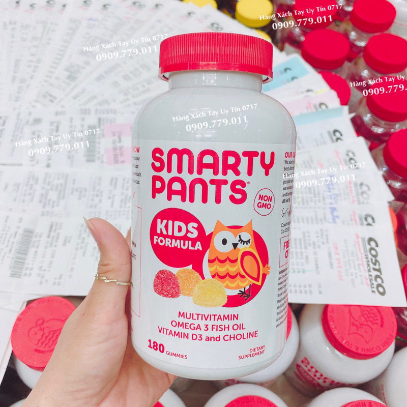 180 viên kẹo dẻo Smarty Pants Kids gum bổ sung Omega 3 fish oil vitamin D3 chuẩn Mỹ