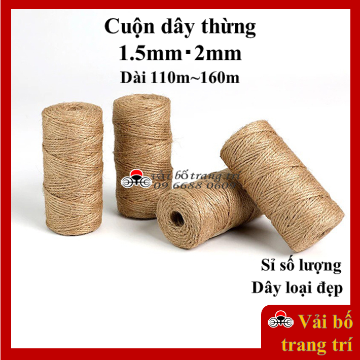 Dây thừng 1.5mm, 2mm, cuộn dài 110m, 160m, dây thừng decor, làm handmade, dây thừng trang trí