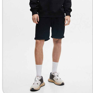 Quần short jean nam LAB+ COTTONLAB quần đùi màu đen trơn cao cấp co dãn LAB2244