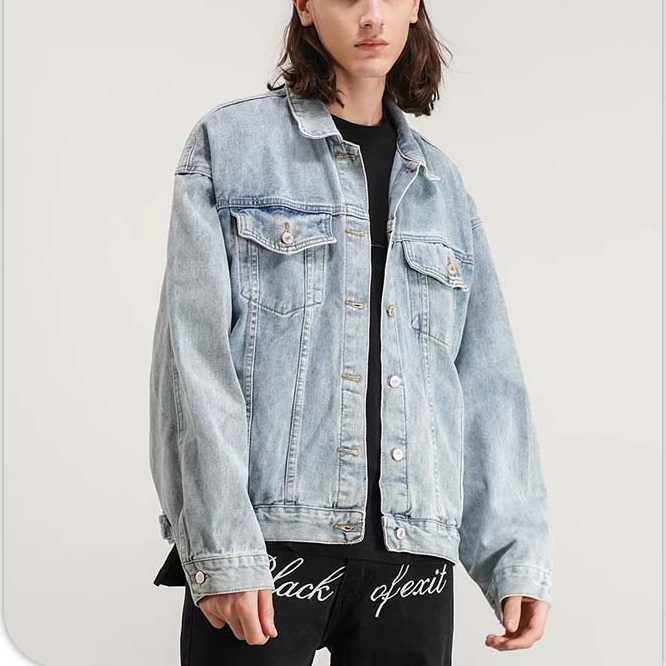 Áo khoác jean nam LAB+ COTTONLAB áo bò nam vải Denim co giãn nhẹ form Slimfit