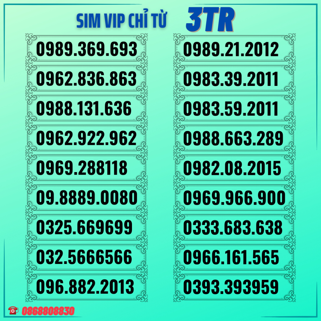 Sim viettel trả trước số đẹp lộc phát đầu 09 03 Sim viettel chỉ từ 3 Triệu - Hỗ Trợ Đăng Ký Chính Chủ