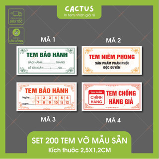 [ Sẵn ] Combo 200 Tem Vỡ , Tem Bảo Hành, Tem Chống Hàng Giả, Tem Chính Hãng