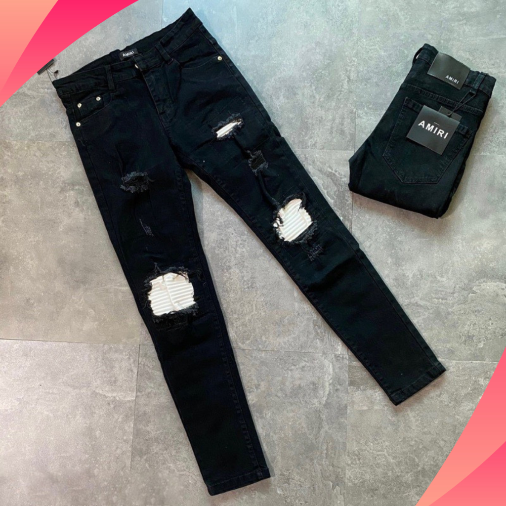 Quần jeans dài nam chất denim cao cấp rách nhẹ đầu gối lót vải màu siêu đẹp xu hướng mới HANXINH SHOPP 33929