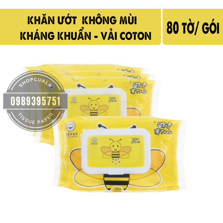 Thùng 10 gói khăn ướt Belucky kháng khuẩn không mùi - gói 80 tờ